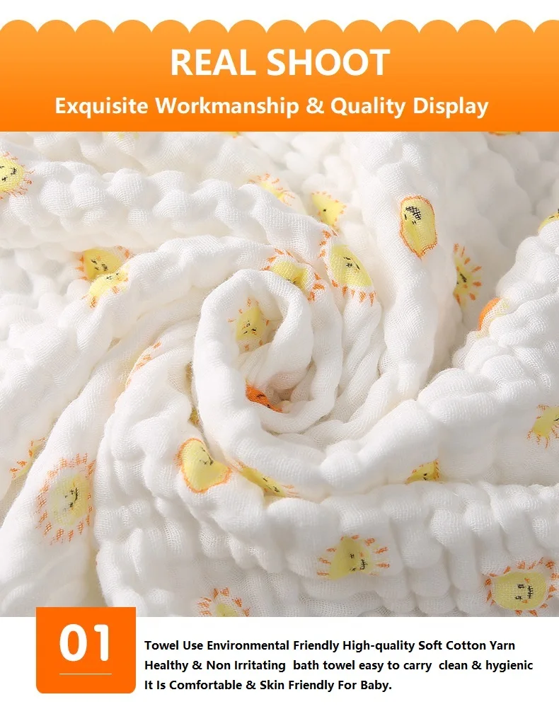 2PCS Baby Bath Towel Newborn Bathrobe Cotton Gauze 6 Layers Washcloth Blankets Child Robe Kids Facecloth Muslin bathroom towels