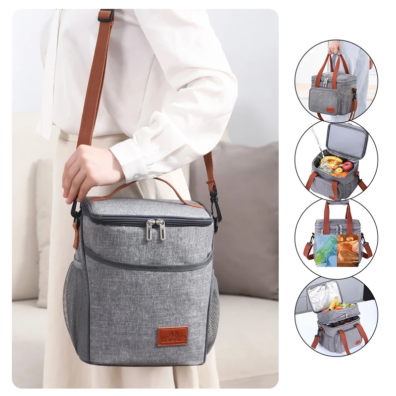 

Oxford Insulated Lunch Bag Outdoor Camping Dinnerware Pack Waterproof Picnic Bento Box Meal Pouch Food Thermal Ice Bags