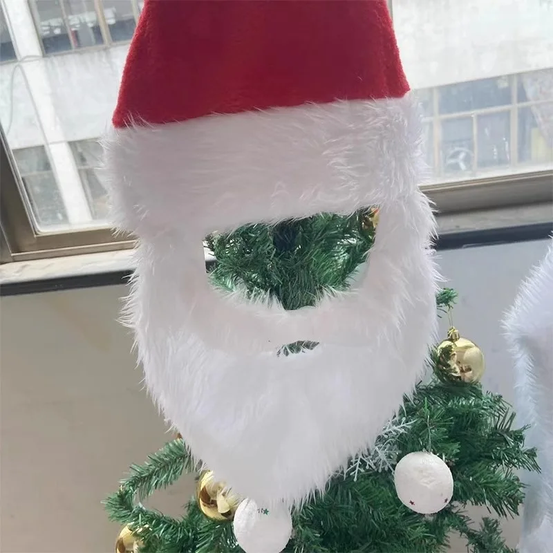 Santa Claus Beard Christmas Hat Decorations Cosplay Wig & Beard Children Adults Xmas Cap Supplies Comfortable Multi-Functional christmas hat holder christmas fake eyebrows