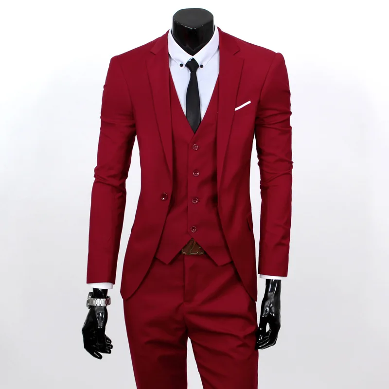 Spring Autumn New Fashion Men's Trendy Slim Business Solid