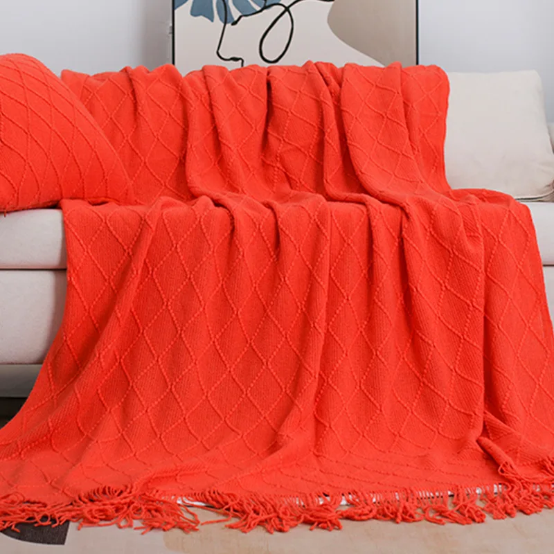 NEXHOME PRO Coperta A Maglia Scacchi Grigia – Morbida E Leggera Per Divano E Letto, 127x152 Cm
