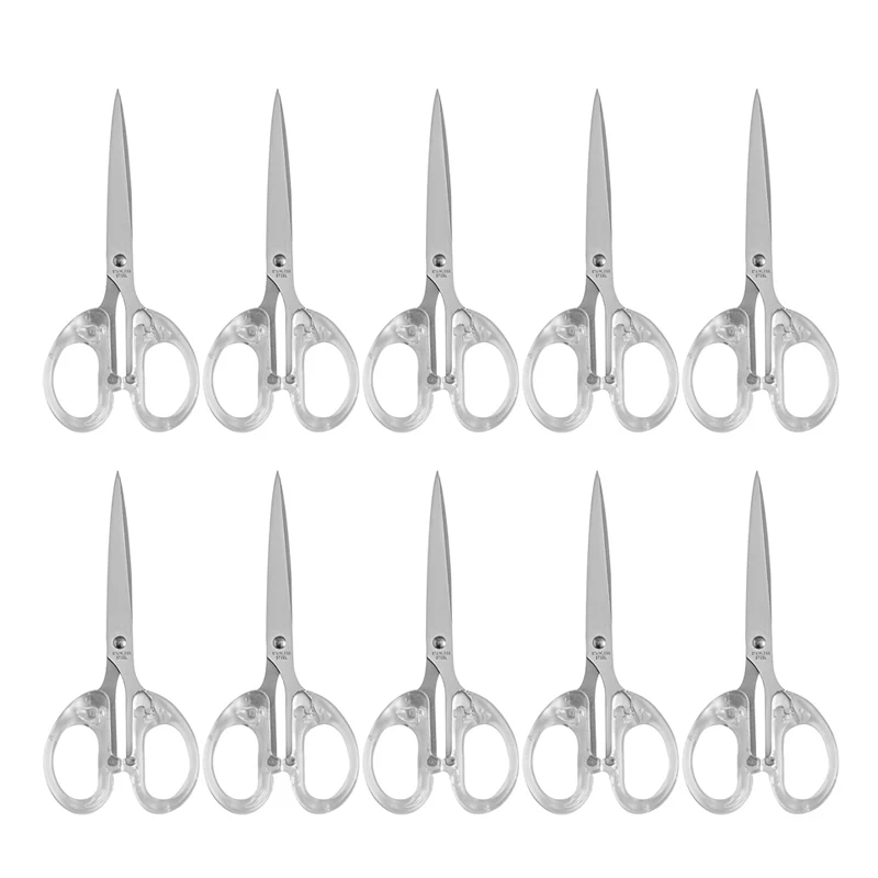 10Pcs INS Style Transparent Scissors Cutting Scissors Scrapbooking Journal Material Cutter Student School Office Supplies journamm 100pcs pack ins grid series loose leaf memo scrapbooking korean stationery office school supplies material notes paper