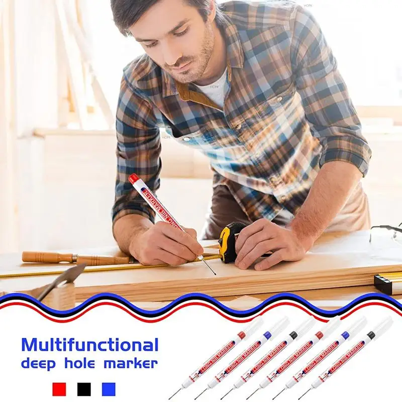 금속 천공 펜에 대 한 새로운 20mm 깊은 구멍 긴 펜촉 머리 마커 방수 욕실 목공 장식 다목적 도구