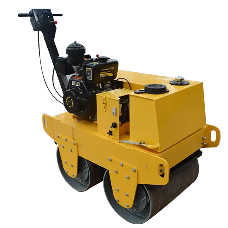 Maßgefertigte 600 Handgeführte Doppelstahlradwalze 1-Tonnen Hydraulische Vibrationswalze für Beton- und Zementstraßen