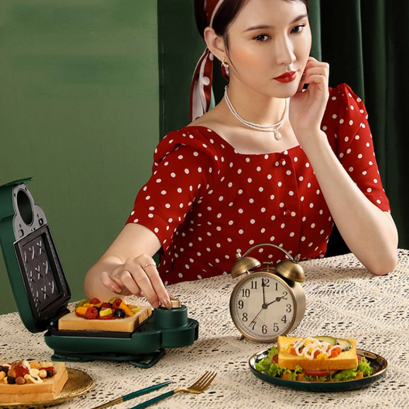 Sandwich Machine Breakfast Machine Household Timing Multi-Function Waffle Machine Small Toaster Toaster 2