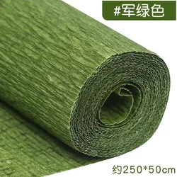 Colored Crepe Paper Roll for DIY Crafts and Gift Wrapping (50x250cm) (Army green)