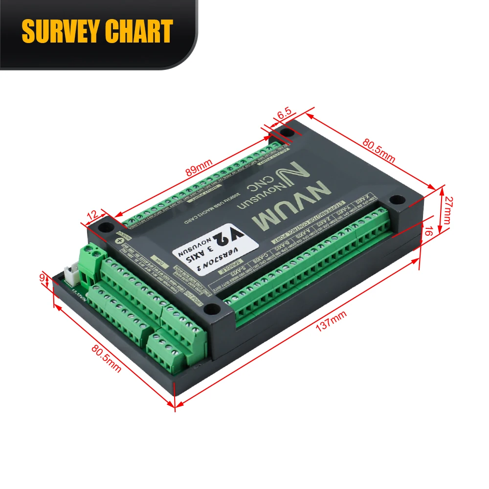 NVUM Mach3 Controller Card Support Stepper and Servo Motor 200Khz With MPG Channel 4Axis 5axis 6 axis USB or Ethernet