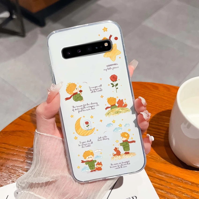 Romantic Rose Pattern Transparent TPU Silicone Anti-Slip Bumper Phone Cover