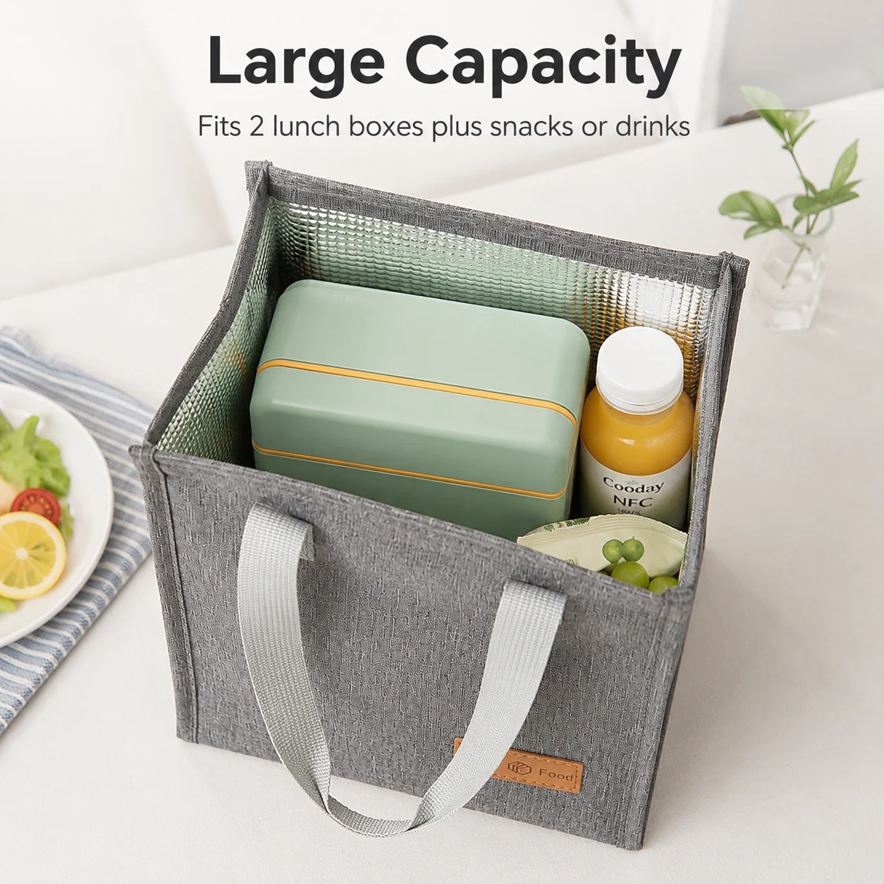 Eco-friendly Insulated Lunch Tote Bag – Durable, Reusable, and Stylish for Work, School, or Travel