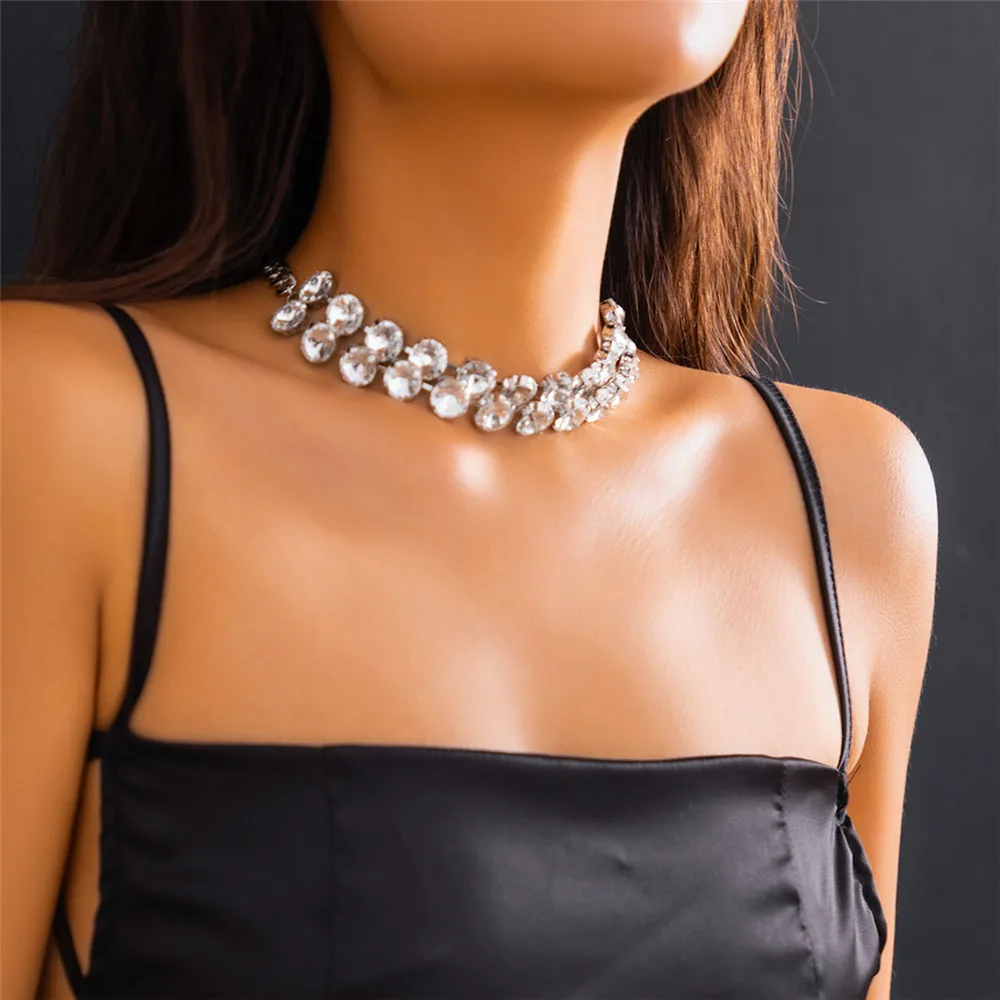Rhinestone Shiny Chokers for Girls Sexy Punk Letter Night Entertainment  Venue Statement Party Necklace - AliExpress