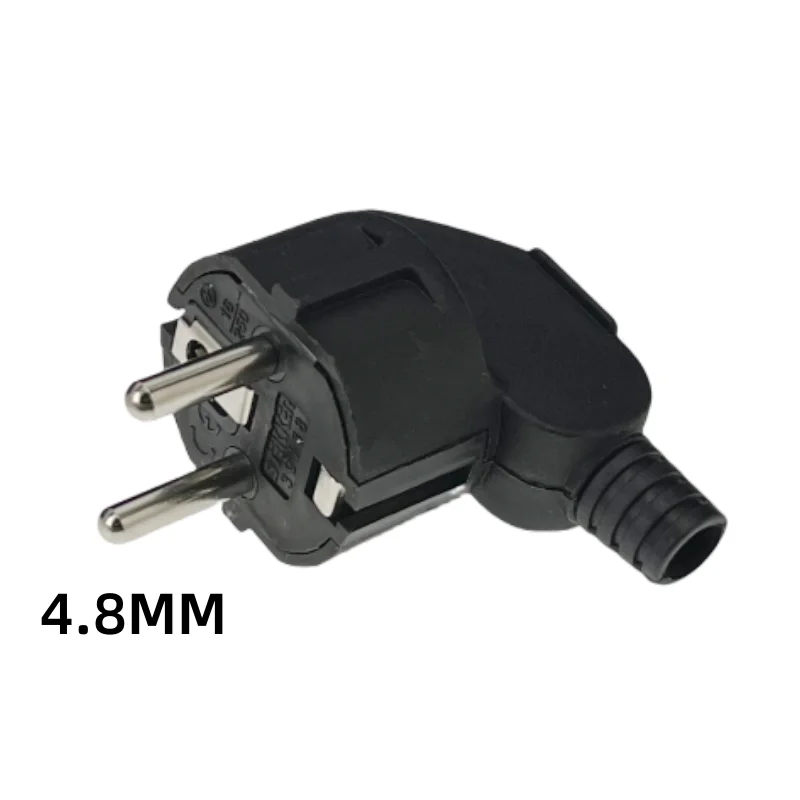 Electrical Socket 3PCS 4.8mm EU Schuko Plug Male Replacement Outlets Rewireable 250V 16A IP44 Connector for Power Extension Cable