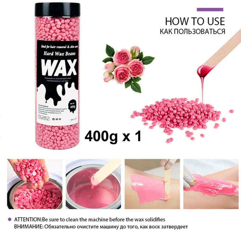 Hot Wax Hair Removal Depilatory Waxing Wax Beads 200g-400g/Bottled for Heater Painless for Body Hairs Removal Beans