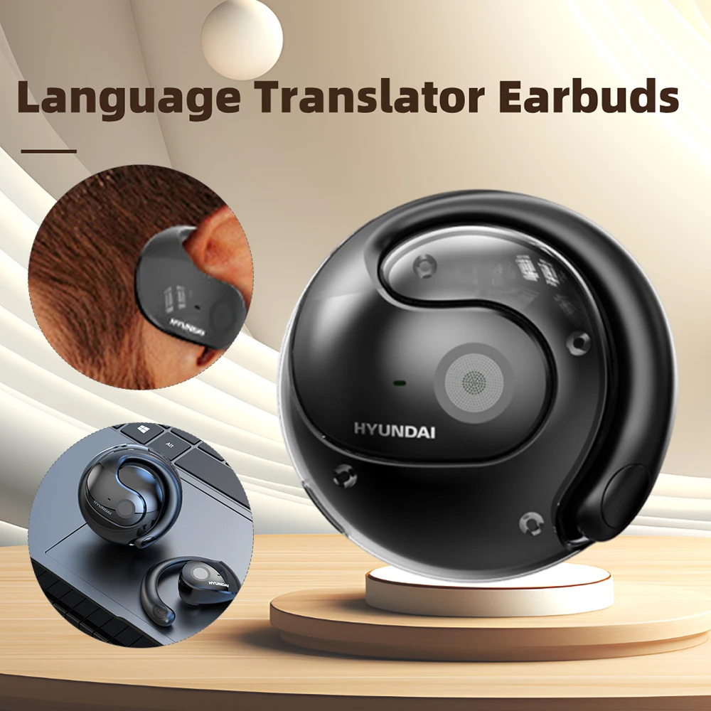 HY-T26Pro Real-Time Language Translator Headphones Bluetooth 5.4/5.0 Simultaneous Interpretation Earphone OWS Open Ear Earbuds