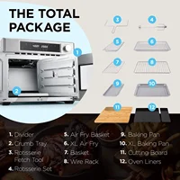 Dual Zone Air Fryer French Door Oven  32 Qt Convection Toaster Combo  10-in-1 Up to 450°  1800W  Temperature C 2