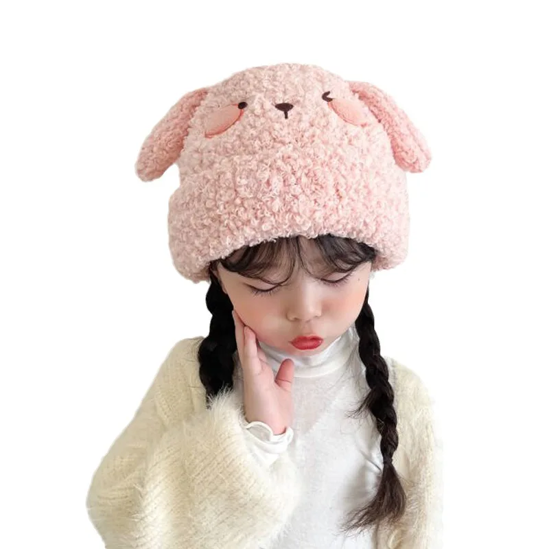 

Animals Plus Fur Baby Hat Autumn Winter Thicken Warm Baby Cap Children Caps Boy Girls Plush Ear Protection Hat Accessories