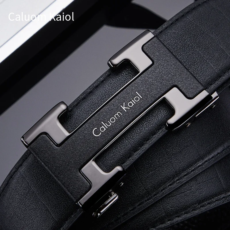 

Caluom Kaiol Brand Men's Belt Genuine Leather Automatic Buckle Luxury Gift Box Stylish Simplicity Classic First Layer Cowhide