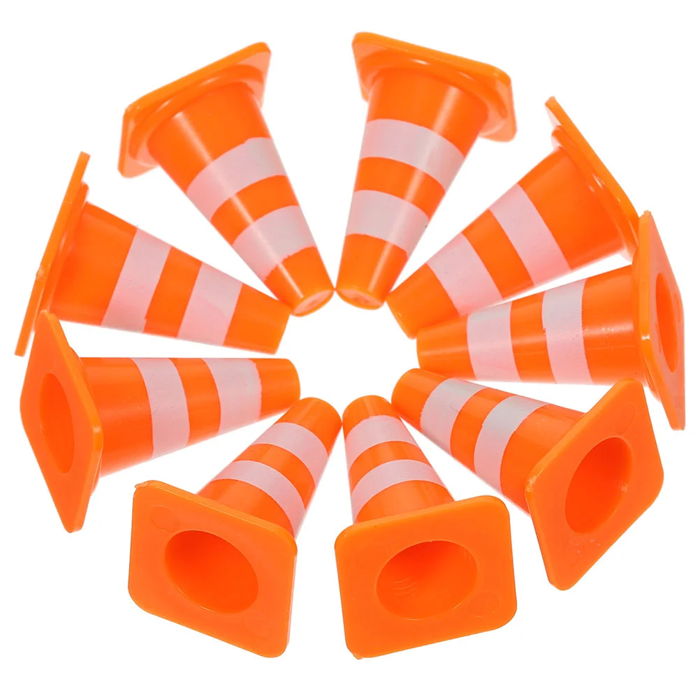20/40pcs Mini Traffic Sign Decors Roadblock Signs Toys Miniature Traffic Cone Toys Road Parking Lot Road Signs Barrier Props