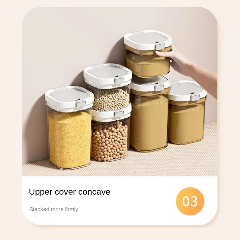 Kitchen Free Scraper Spoon Milk Powder Jar Storage Anti UV Reusable Food Sealed Box BPA Free Plastic Canisters Stackable