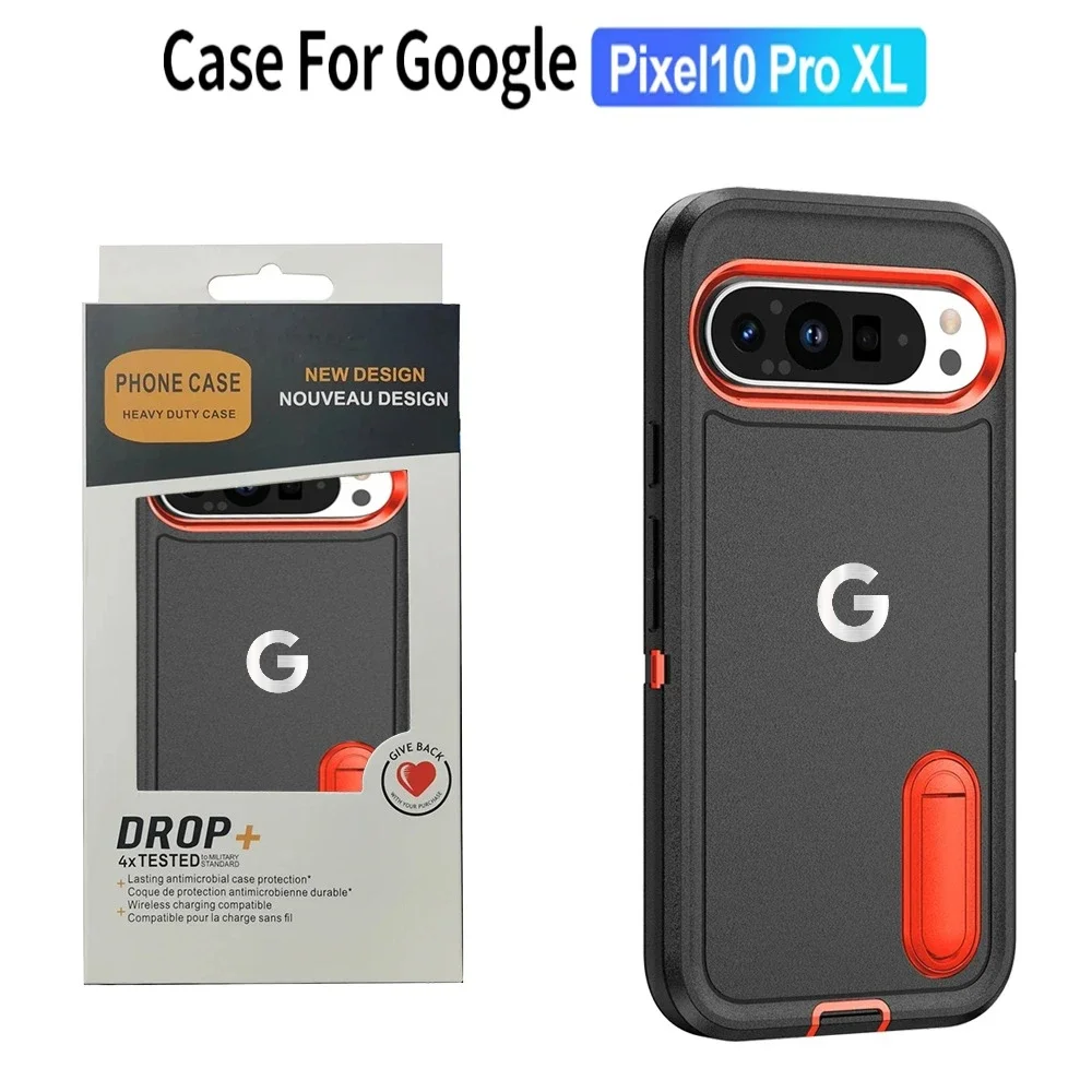 Rugged Hybrid Heavy Armor Invisible Bracket Case, TPU+PC Enhanced Anti-drop Protection