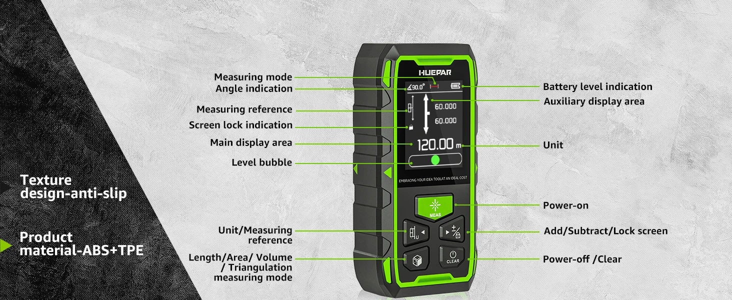 60M/120M/100M/200M Laser Range Finder Dual Laser Meter High Accuracy Laser Dista