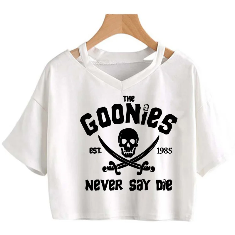 Goonies Crop Top Donna Vintage Kawaii Casual Harajuku Kawaii Streetwear Crop Top Streetwear Harajuku