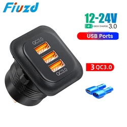 Caricabatterie USB-C Doppio con LED, Fast Charging, PD3.0 e QC3.0, 12V/24V
