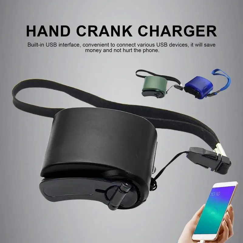 Solar Battery Charger Portable Charger Battery Hand Charger Power Bank with Led Light Power Bank Output Voltage 5V Hand Crank