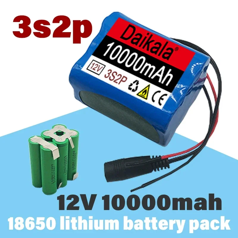 

2023 Bestselling 3S2p 12V 18650 Lithium-ion 10Ah Rechargeable Battery with Bms Lithium Battery Protection Board Customized Plug