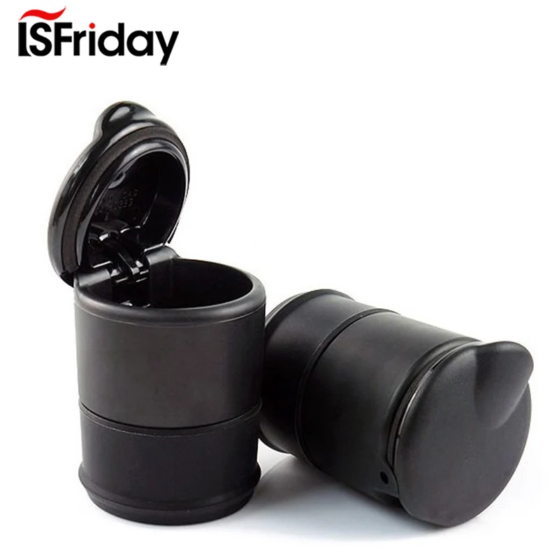 1pc Car Led Ashtray Garbage Coin Storage Cup Container Cigar Ash Tray