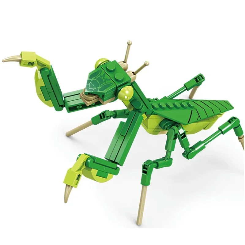 Creative Building Blocks Insect Model Bee Dragonfly Ant Mantis Children's Assembled Toys Interesting Animal Ornaments Gifts