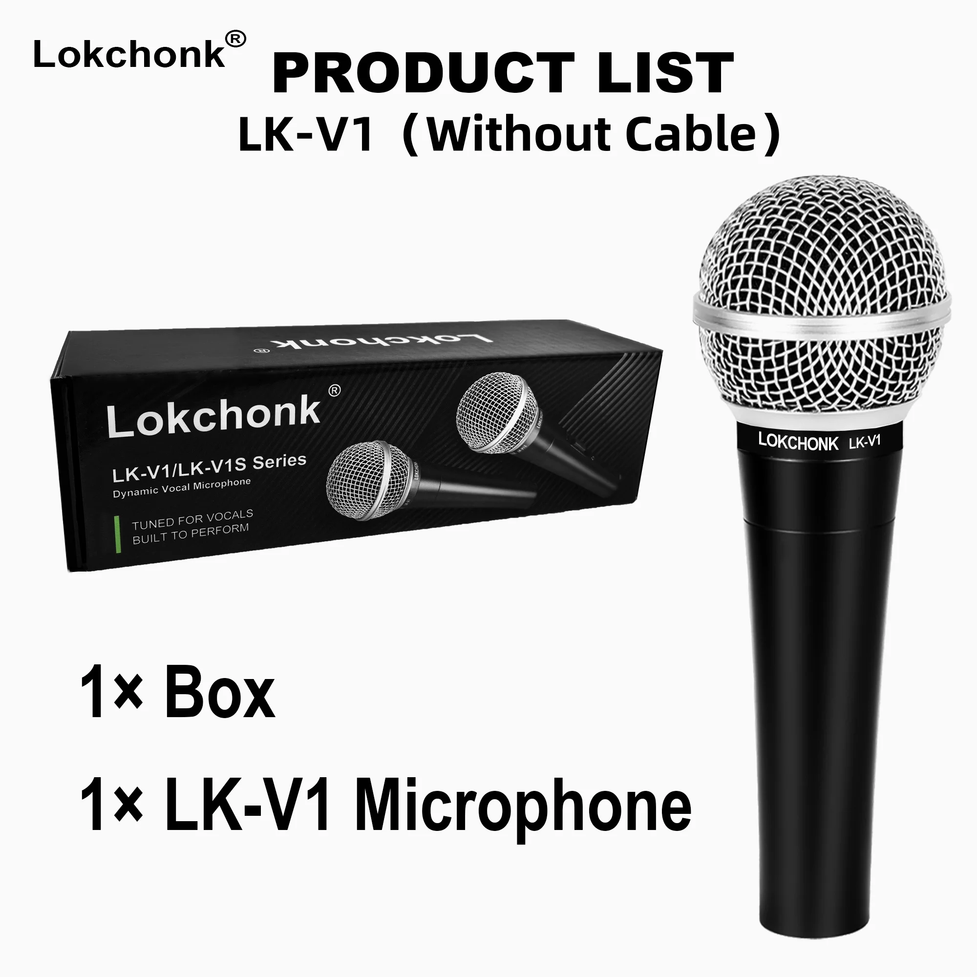 Lokchonk Dynamic Cardioid Vocal Microphone for Singing, Stage, Studio, and Karaoke