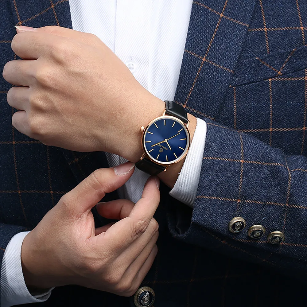

Couple Fashion Leather Band Analog Quartz Round Wrist Business Men's Watch Relogio Masculino Montre Homme Pagani Design Часы
