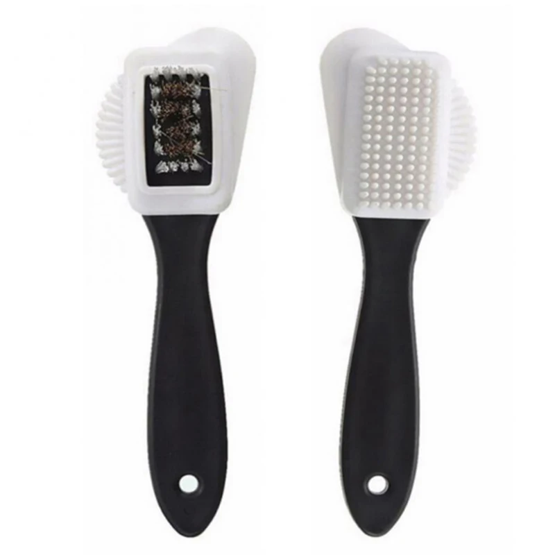 1pc 2-Sided Cleaning Brush Rubber Eraser Set Fit For Suede Nubuck Shoes Stain Dust Shoes Brush Steel Plastic Rubber Boot Cleaner 2