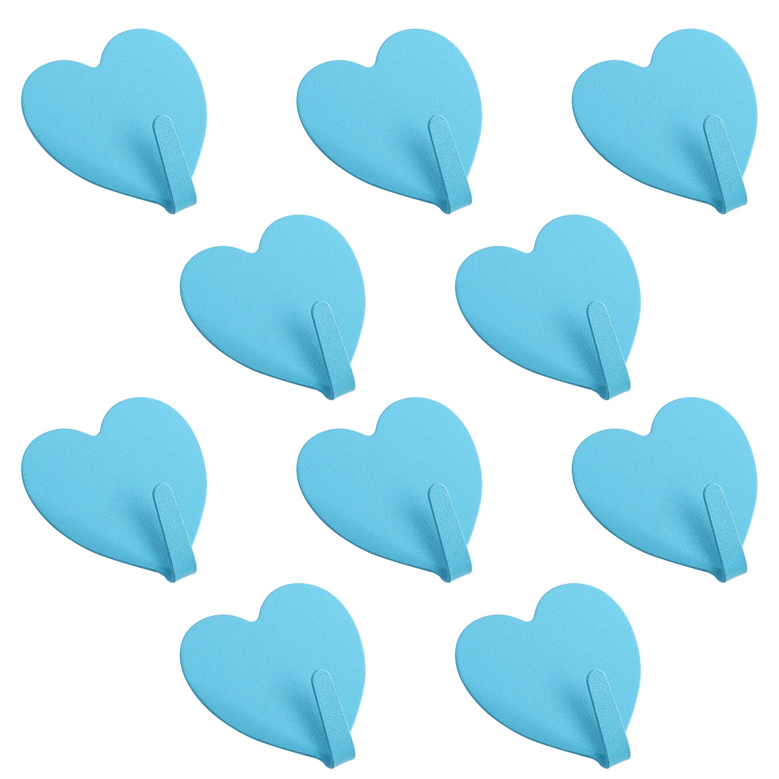 

10pcs Household Sticky Hooks Heart Shape Key Bag Hooks Coat Holder Hooks