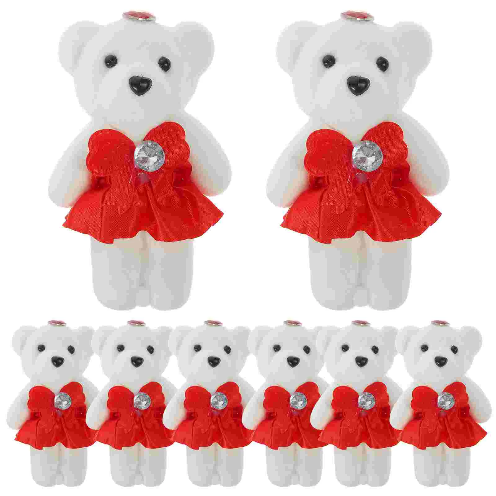 

10 Pcs Mini Dolls Bear Ornament Bedroom Small Stuffed Animal Bulk For Teens Decorative Toy Plush