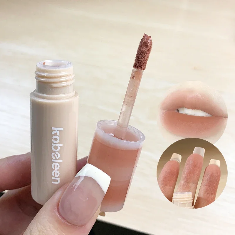 Nude Glaze Soft Matte Silky Liquid Lipstick Mousse Velvet Autumn/Winter Girl Mud Dark Red Brown Lip Tint Makeup Cosmetic_voghion.com