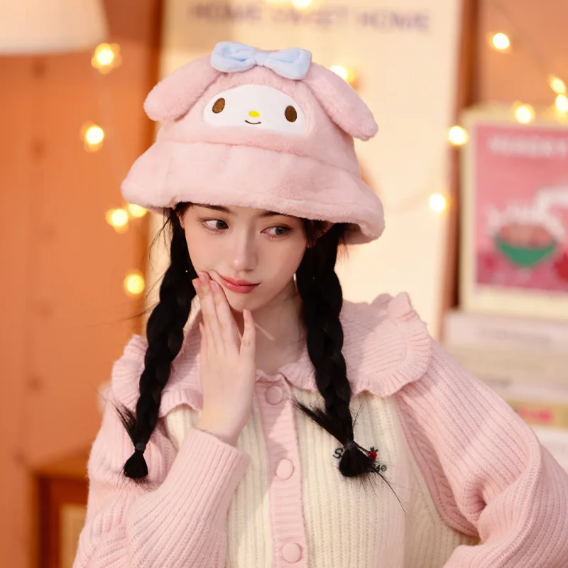 

Новая плюшевая шапка кавайная Милая Sanrio Pachacco креативная зимняя холодная мягкая теплая мультяшная шапка мимелоди подарок на день рождения
