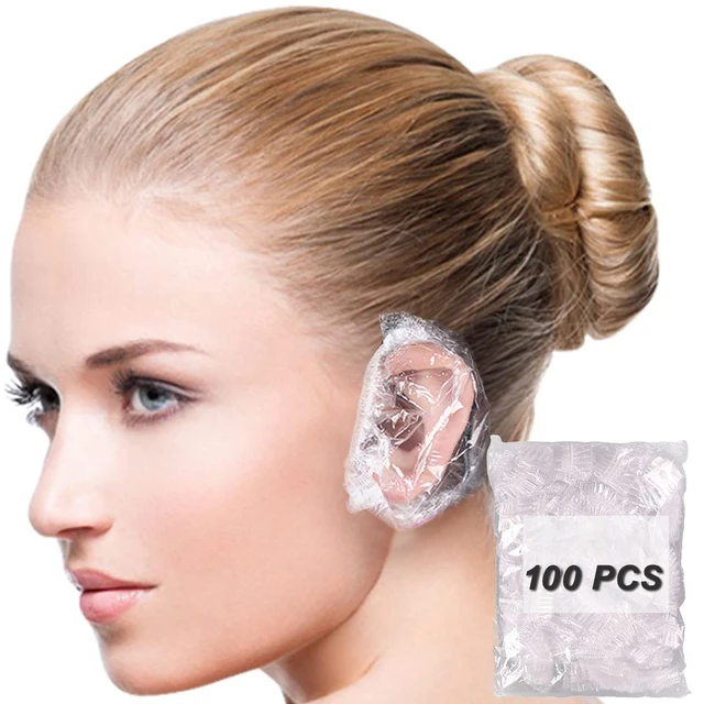 Protège-oreilles transparents jetables, couvre-oreilles étanches pour  teinture des cheveux, douche, bain, paquet de 100 - AliExpress