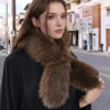 Faux Rabbit Fur Scarf Winter Warm Neckerchief Women Solid Color Neck Muffler Long Plush Shawl Ladies Thick Scarves 1
