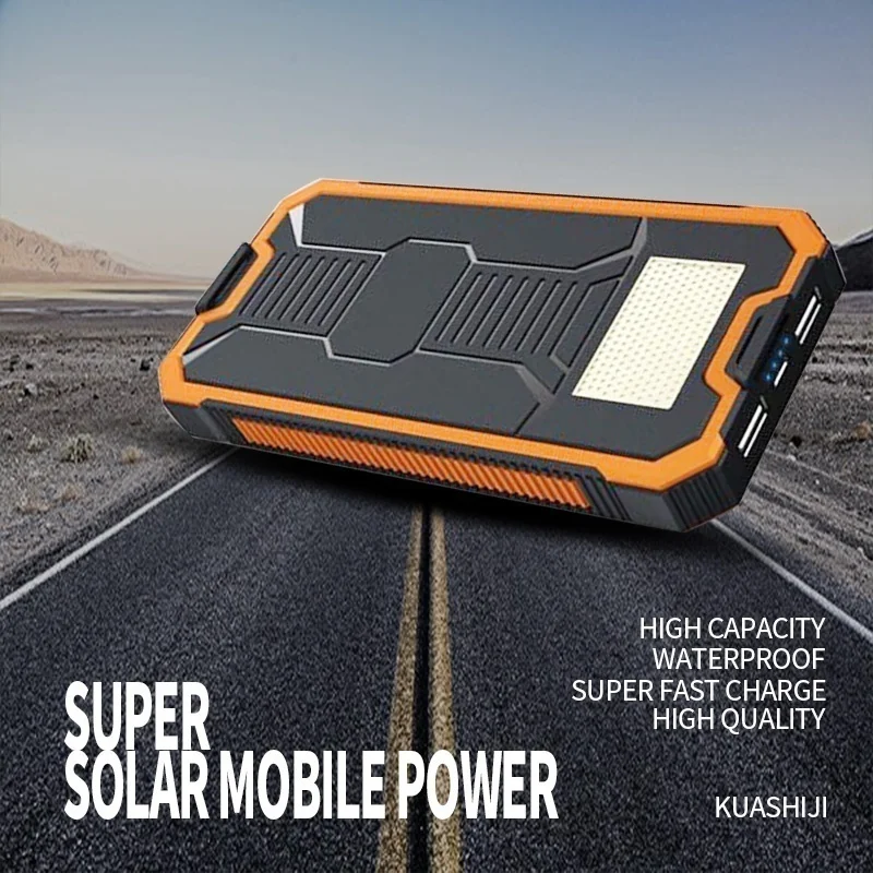 For All Phone Iphone Huawei Xiaomi Huge Capacity Solar Power Bank 80000mAh Dual-USB Waterproof Solar Power Bank Battery Charger power bank 10000