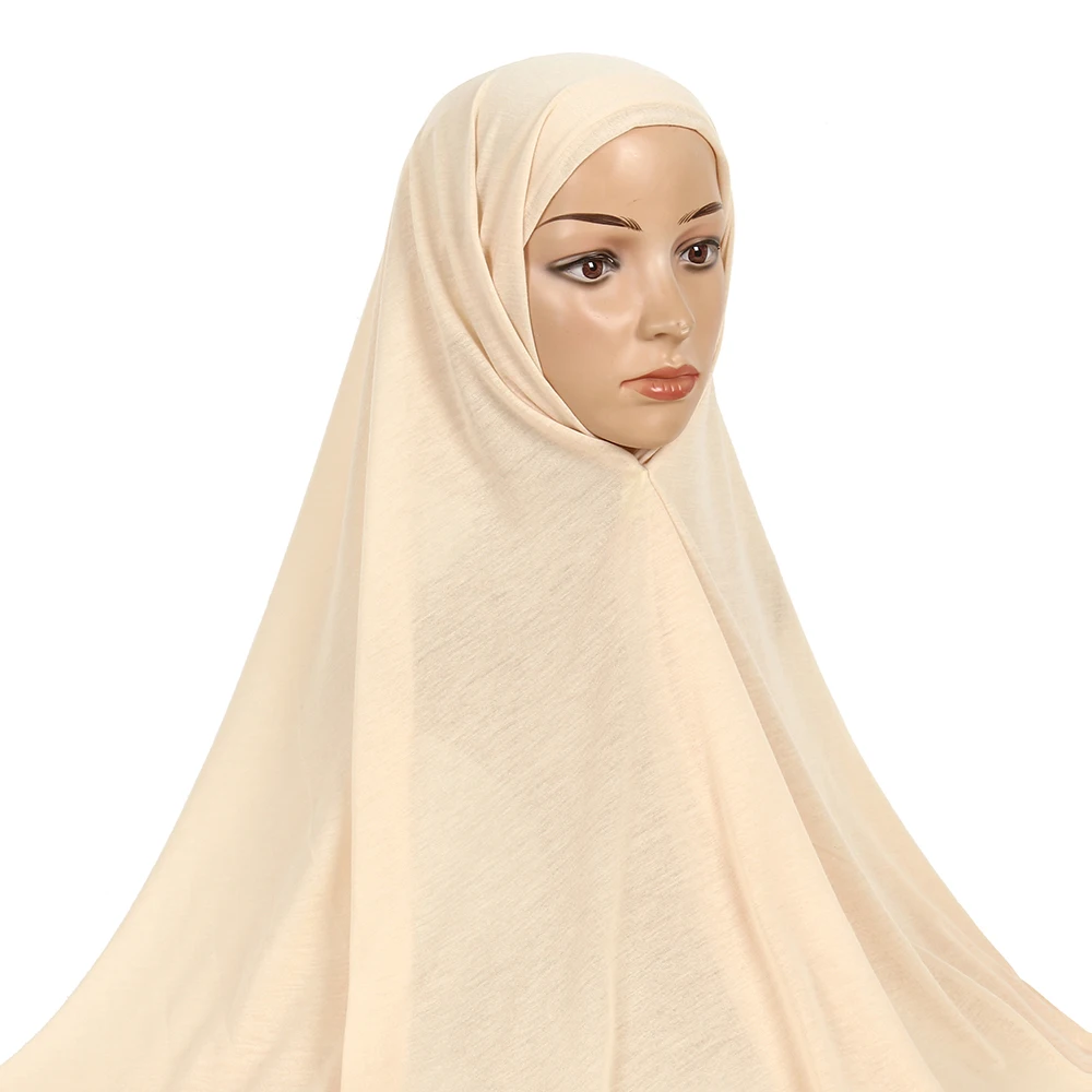 Muslim Women Jersey Hijab With Cap Bonnet Instant Jersey Hijabs for Women Plain Shawl Head Scarf Under scarf Caps Cover Headwrap