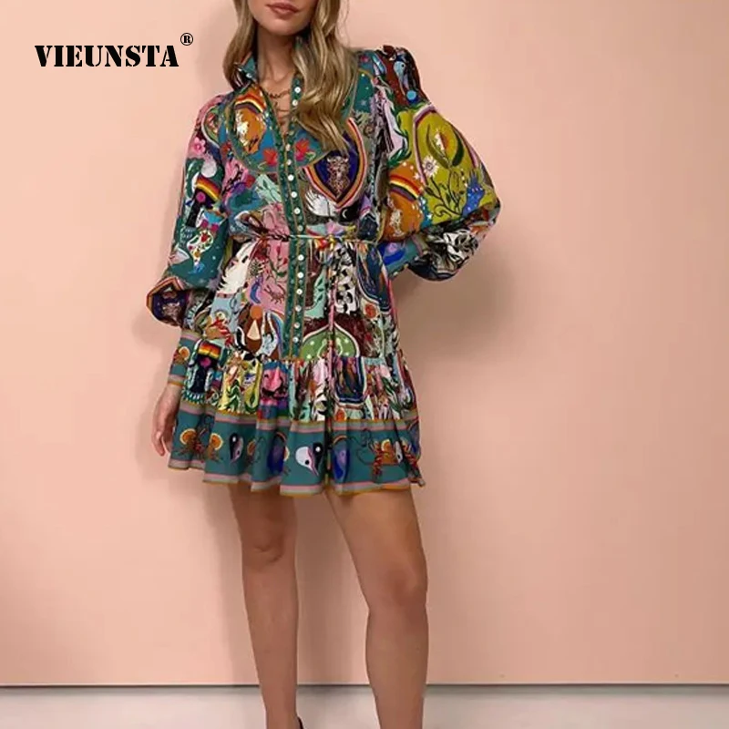 

Осенне-зимнее Модное Новое Элегантное красивое женское платье с рисунком в стиле ретро