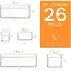 Drawer Organizer, 26 Pack Clear Plastic Drawer Organizer Bins, Versatile Organization and Storage Trays for Kitchen 2