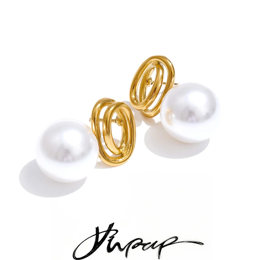 Yhpup Geometric Stud Earrings Stainless Steel