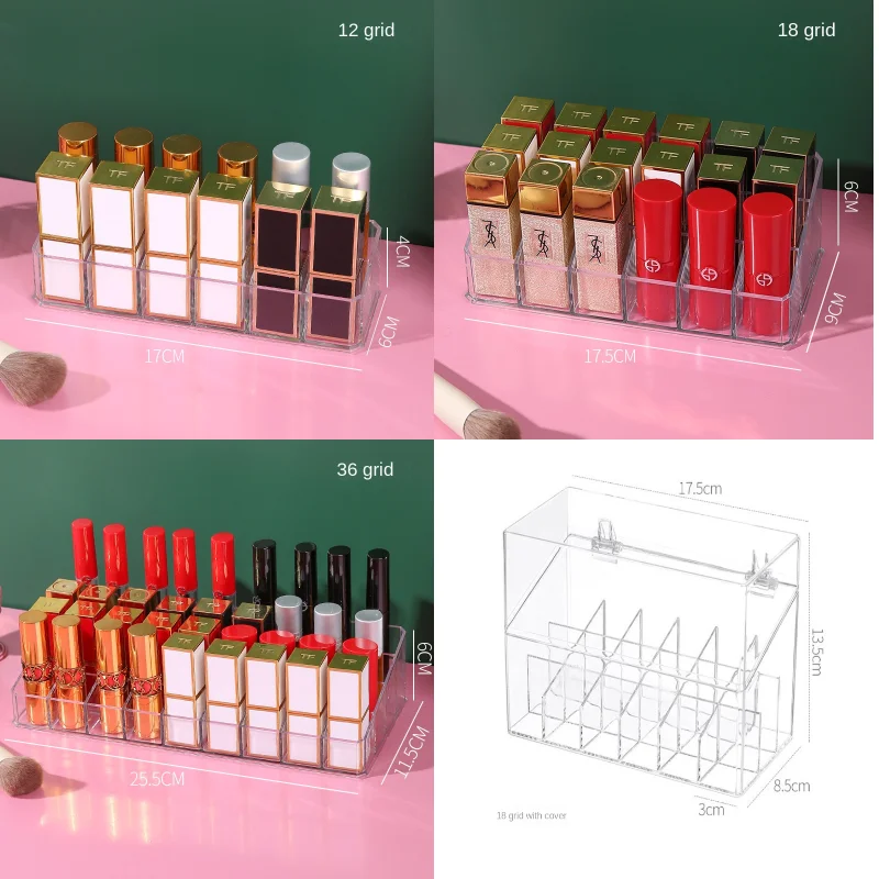 36 clear lipstick organizer Nail polish Eyebrow pencil display stand Desktop Makeup organizer Lipstick organizer 6