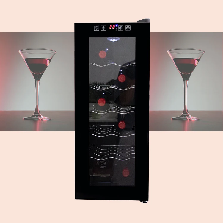 Glass Door Mini Red Wine Cooler 12 Bottle Wine Refrigerator