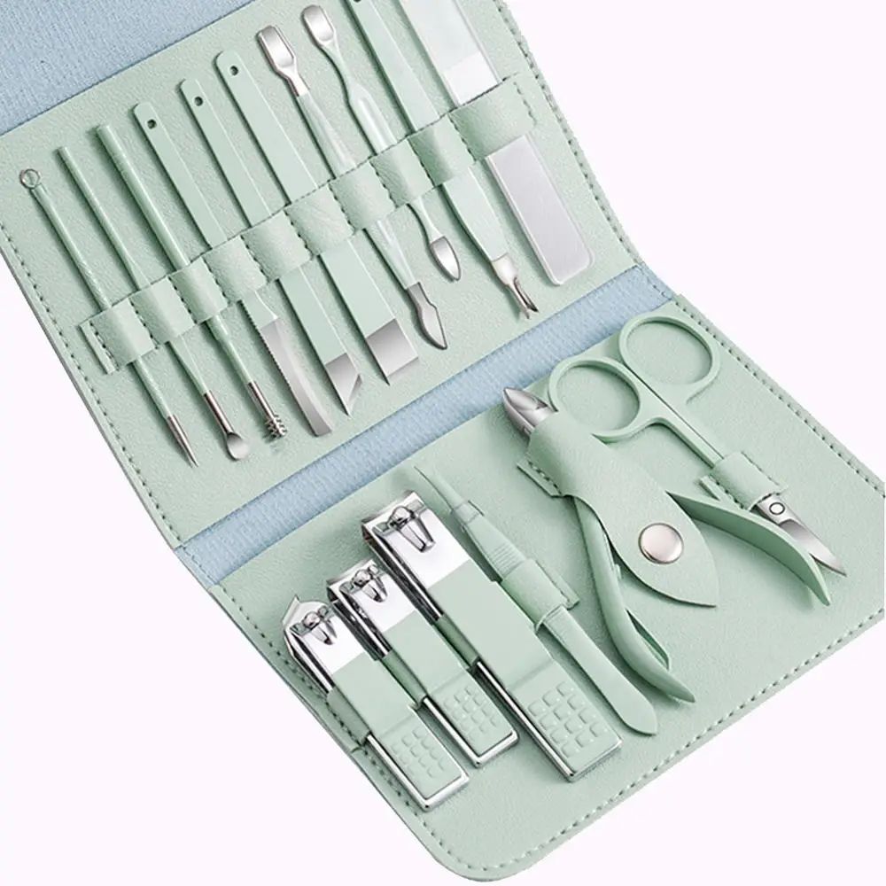 Customizable 12/16 Pcs Professional Nail Cutter Pedicure Scissors Set Stainless Steel Eagle Hook Portable Manicure Nail Tool Set 6