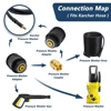 High Pressure Quick-Fitting for Gun and Power Washer Hose Extension Connector Compatible Karcher Hose to M22 14mm Female Fitting 6
