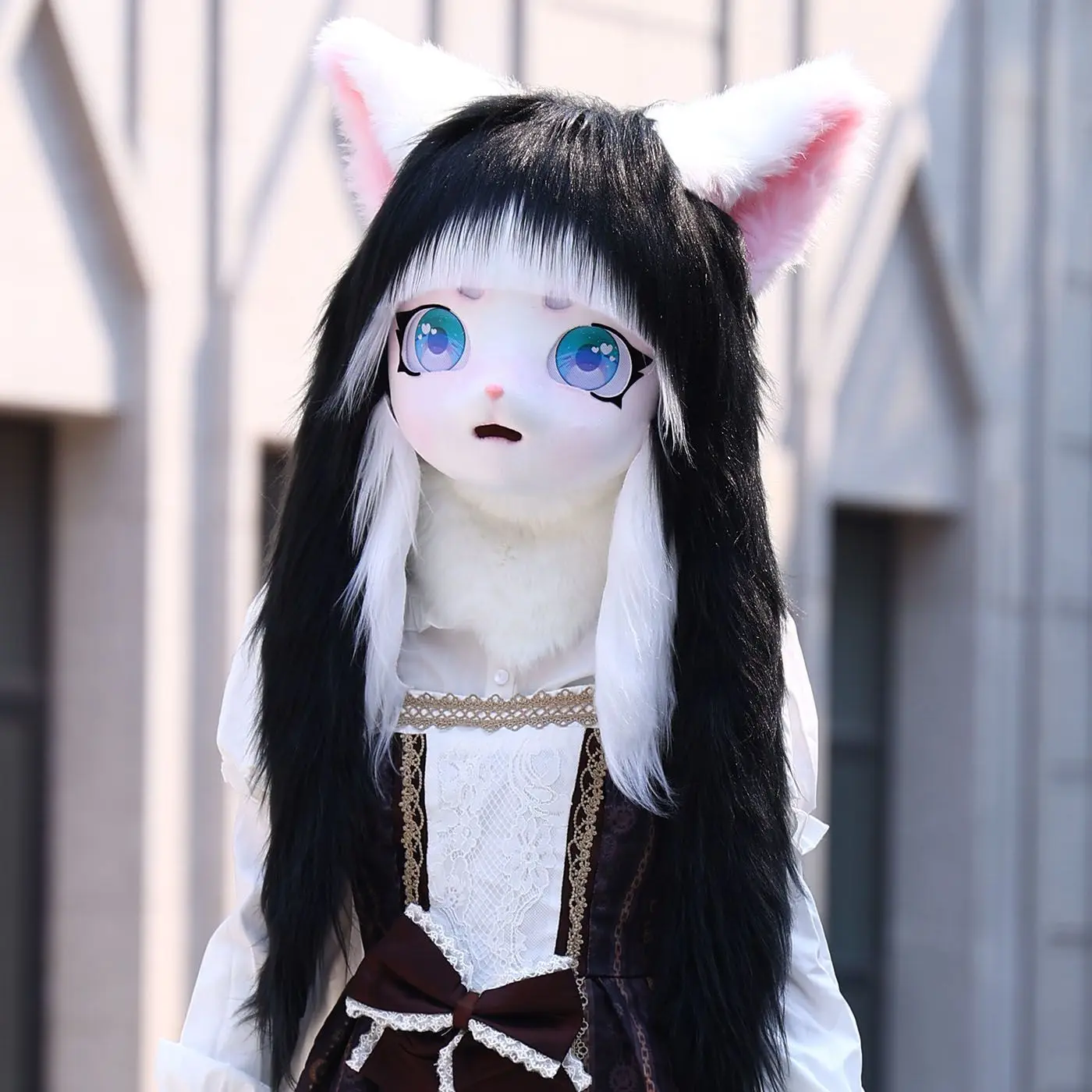 Cosplay Costumes Kigurumi Pajamas Fursuit Kigurumi Animal Headset Furry Cosplay Actor's Headgear Comiket Furry Kig Cat Rabbit Doll Beast Mask Cosplay Costume