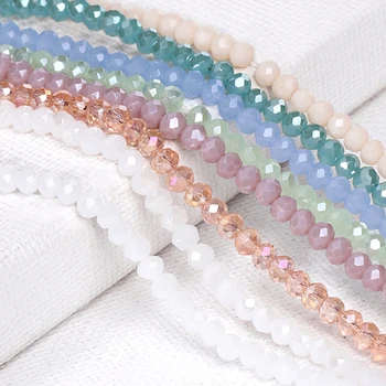 360pcs 120pcs 크리스탈 유리 비즈 Rondelle 오스트리아면 처리 루스 스페이서 라운드 비즈 보석 만들기 DIY 목걸이 팔찌